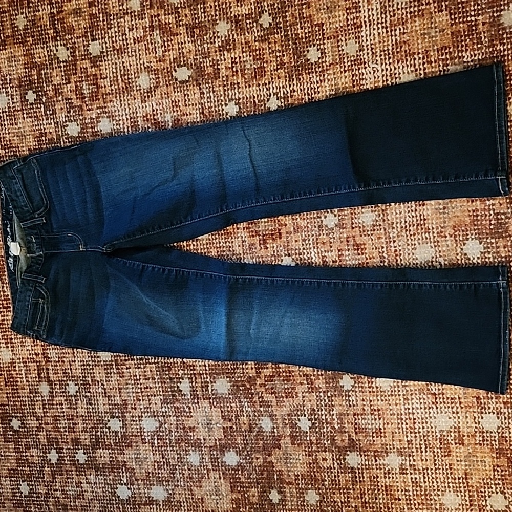 Jeans, sz S0, Eddie Bauer Slightly Curvy, Bootcut, dark wash